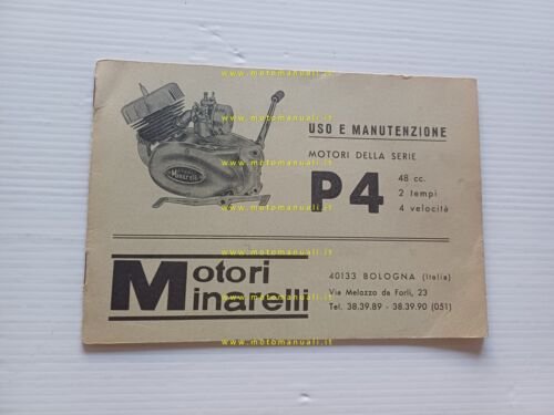 Minarelli motore P4 50 1970 manuale uso originale italiano owner's …