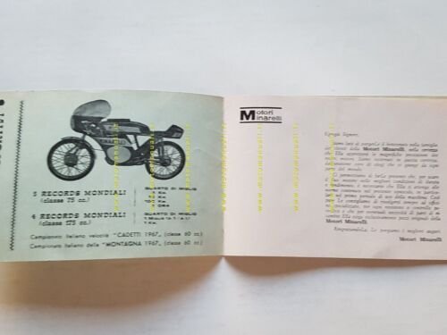 Minarelli motore P4 50 1971 manuale uso originale italiano owner's …