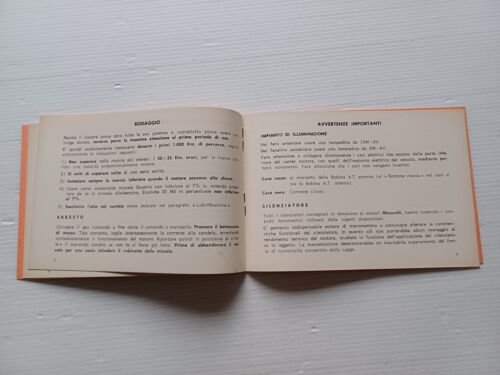 Minarelli motore P6 50 1972 Normale-Export manuale uso manutenzione originale