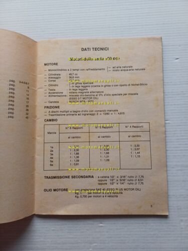 Minarelli motori 50-75-80 4-5-6 marce 1985 manuale officina italiano originale
