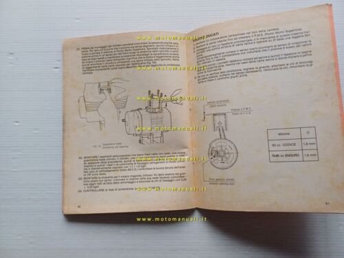 Minarelli motori 50-75-80 4-5-6 marce 1985 manuale officina italiano originale
