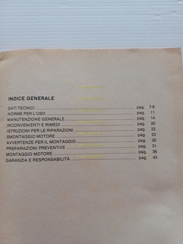 Minarelli motori 50 serie V1 - G1 1985 manuale officina …