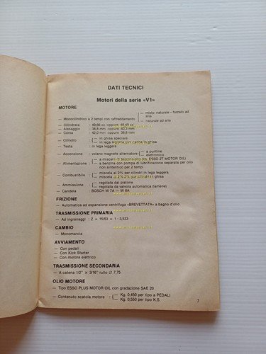 Minarelli motori 50 serie V1 - G1 1985 manuale officina …