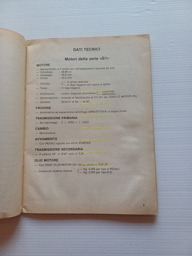 Minarelli motori 50 serie V1 - G1 1985 manuale officina …