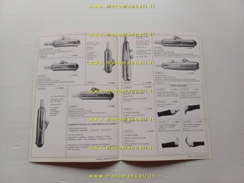 Minarelli silenziatori marmitte moto competizione depliant italiano originale