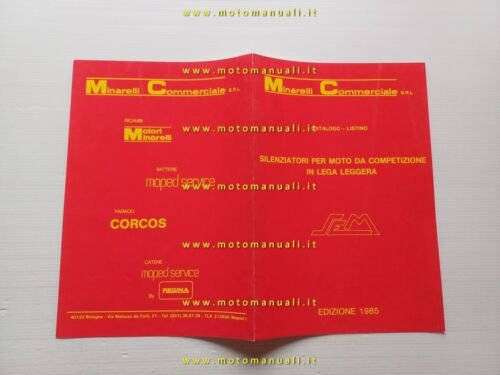 Minarelli silenziatori marmitte moto competizione depliant italiano originale