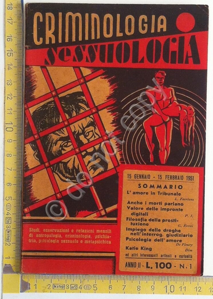 Mini rivista - Criminologia e Sessuologia - 1951 - Ed. …