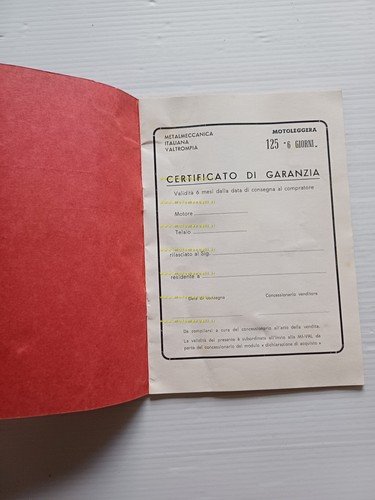 Mival 125 6 Giorni 1959 manuale uso manutenzione libretto istruzioni …