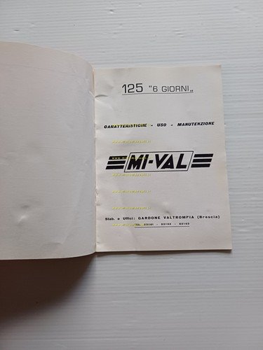 Mival 125 6 Giorni 1959 manuale uso manutenzione libretto istruzioni …