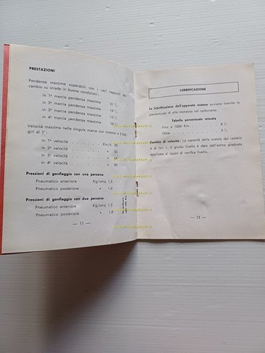 Mival 125 6 Giorni 1959 manuale uso manutenzione libretto istruzioni …