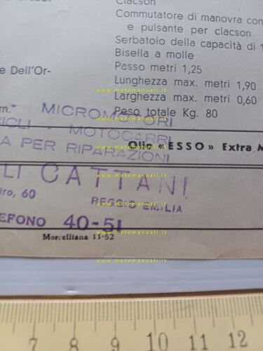 Mival 125 NS 1952-53 depliant italiano moto originale
