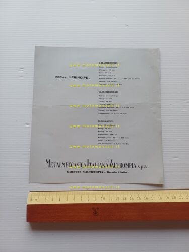 Mival 200 Principe 1960 depliant italiano moto originale