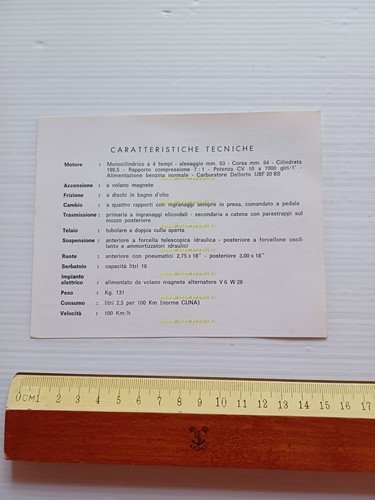 Mival 200 Principe 1960 depliant italiano originale moto