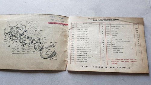 MIVAL 48 Ciclomotori 1963 catalogo ricambi ORIGINALE spare parts catalogue
