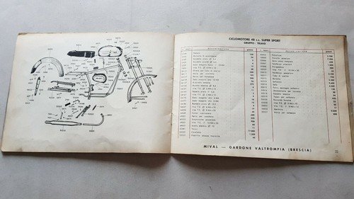 MIVAL 48 Ciclomotori 1963 catalogo ricambi ORIGINALE spare parts catalogue