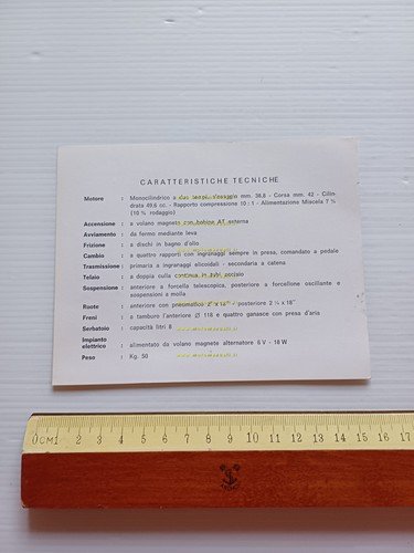 Mival 50 Competizione 1967 depliant italiano originale moto