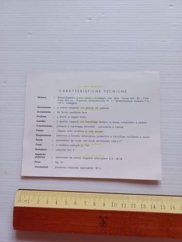 Mival 50 Cross Country 1967 depliant italiano originale moto