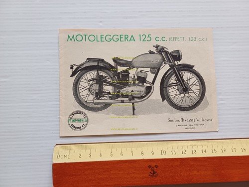 Mival motoleggera 125 1951 depliant italiano originale