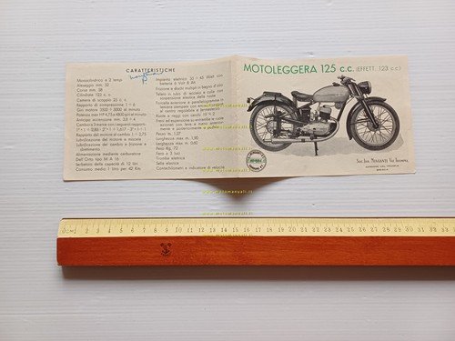 Mival motoleggera 125 1951 depliant italiano originale