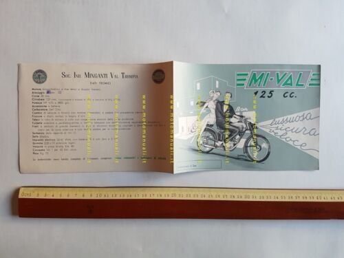 Mival motoleggera 125 1951 depliant originale brochure