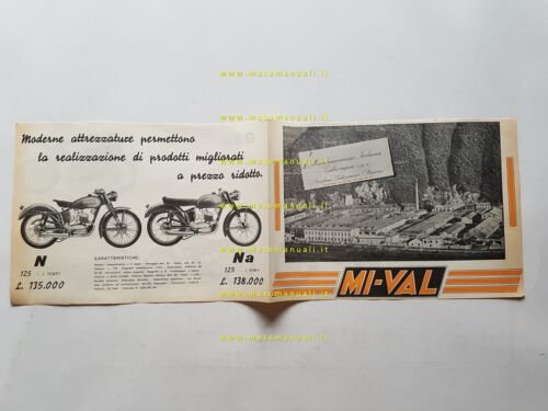 MIVAL produzione modelli 125 175 200 anni 50 depliant originale …