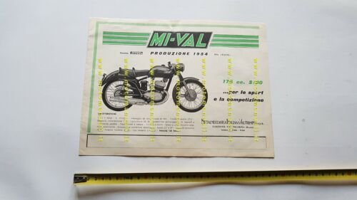 Mival produzione modelli 1954 depliant moto italiano originale brochure