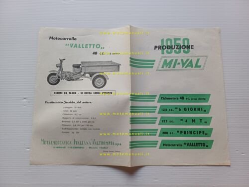 Mival produzione modelli 49 - 125 - 200 1959 depliant …