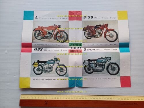 Mival produzione modelli moto 125 - 175 1955 depliant italiano …