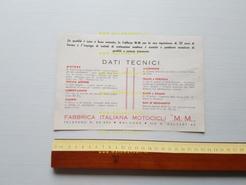 MM 125 1955 depliant originale moto