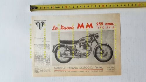 MM 250 54A 1954 depliant moto ITALIANO originale brochure