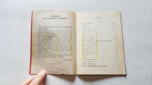 Mondial 125 Champion 1958 manuale uso originale moto motorcycle owner's …