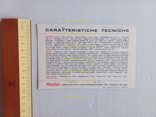 Mondial 125 Cross Radial 1970 depliant originale italiano