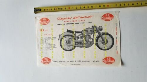 Mondial 125 Gran Sport 1953 depliant moto italiano originale brochure