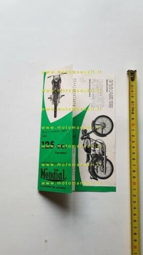 Mondial 125 Turismo 1957 depliant moto italiano originale brochure