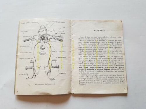 Mondial 160 1952 manuale uso manutenzione moto originale owner's manual