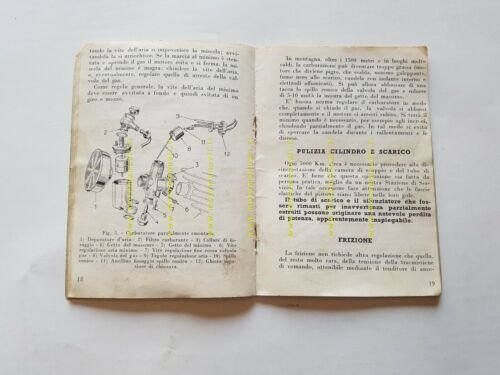 Mondial 160 1952 manuale uso manutenzione moto originale owner's manual