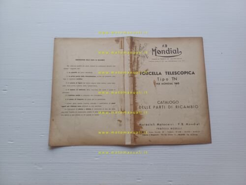 Mondial 160 forcella tipo TN catalogo ricambi originale