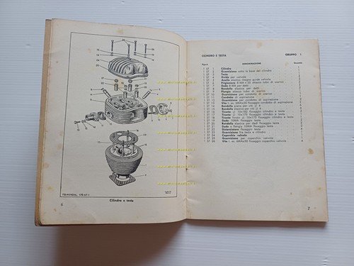 Mondial 175 Superturismo 1958 catalogo ricambi originale