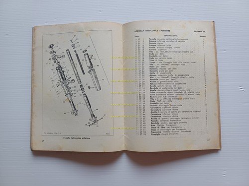 Mondial 175 Superturismo 1958 catalogo ricambi originale