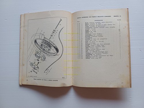 Mondial 175 Superturismo 1958 catalogo ricambi originale