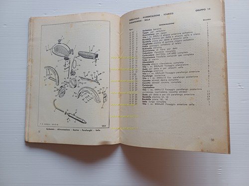 Mondial 175 Superturismo 1958 catalogo ricambi originale