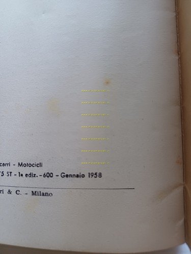Mondial 175 Superturismo 1958 catalogo ricambi originale