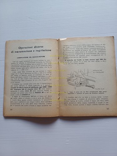 Mondial 175 Superturismo 1958 manuale uso manutenzione libretto originale