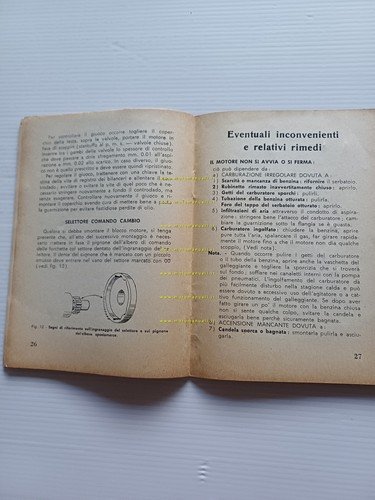 Mondial 175 Superturismo 1958 manuale uso manutenzione libretto originale