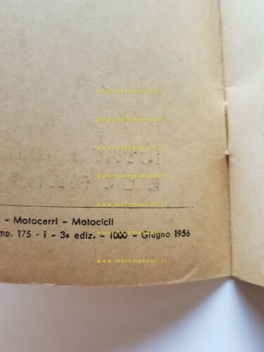 Mondial 175 TV 1956 manuale uso 3a Ediz. ORIGINALE libretto …