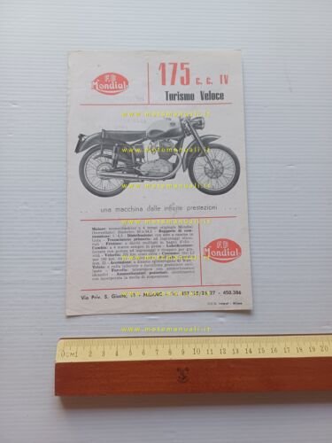 Mondial 175 TV Turismo Veloce 1956 depliant italiano originale
