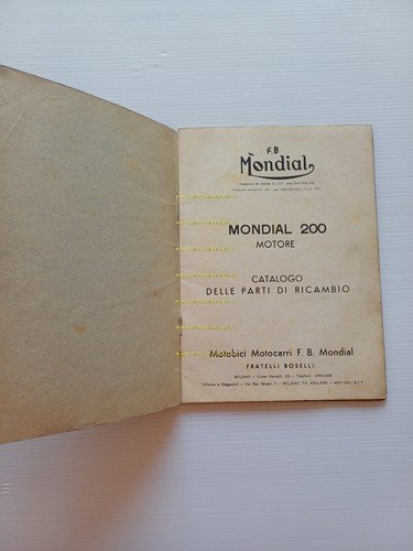 Mondial 200 1955 catalogo ricambi MOTORE originale Engine Spare Parts …