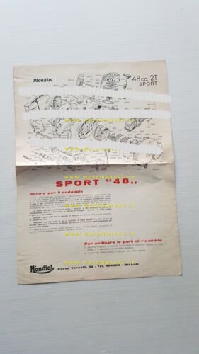 Mondial 48 Sport 1963 catalogo ricambi originale spare parts catalog