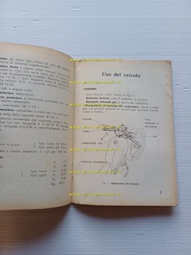 Mondial 50 Mondialino 1957 manuale uso manutenzione italiano ORIGINALE