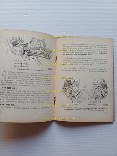 Mondial 50 Mondialino 1957 manuale uso manutenzione italiano ORIGINALE
